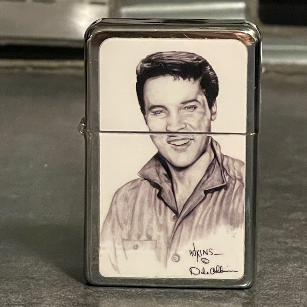 Elvis Presley Dale Adkins Portrait on Victor Brand Lighter -New Never Used